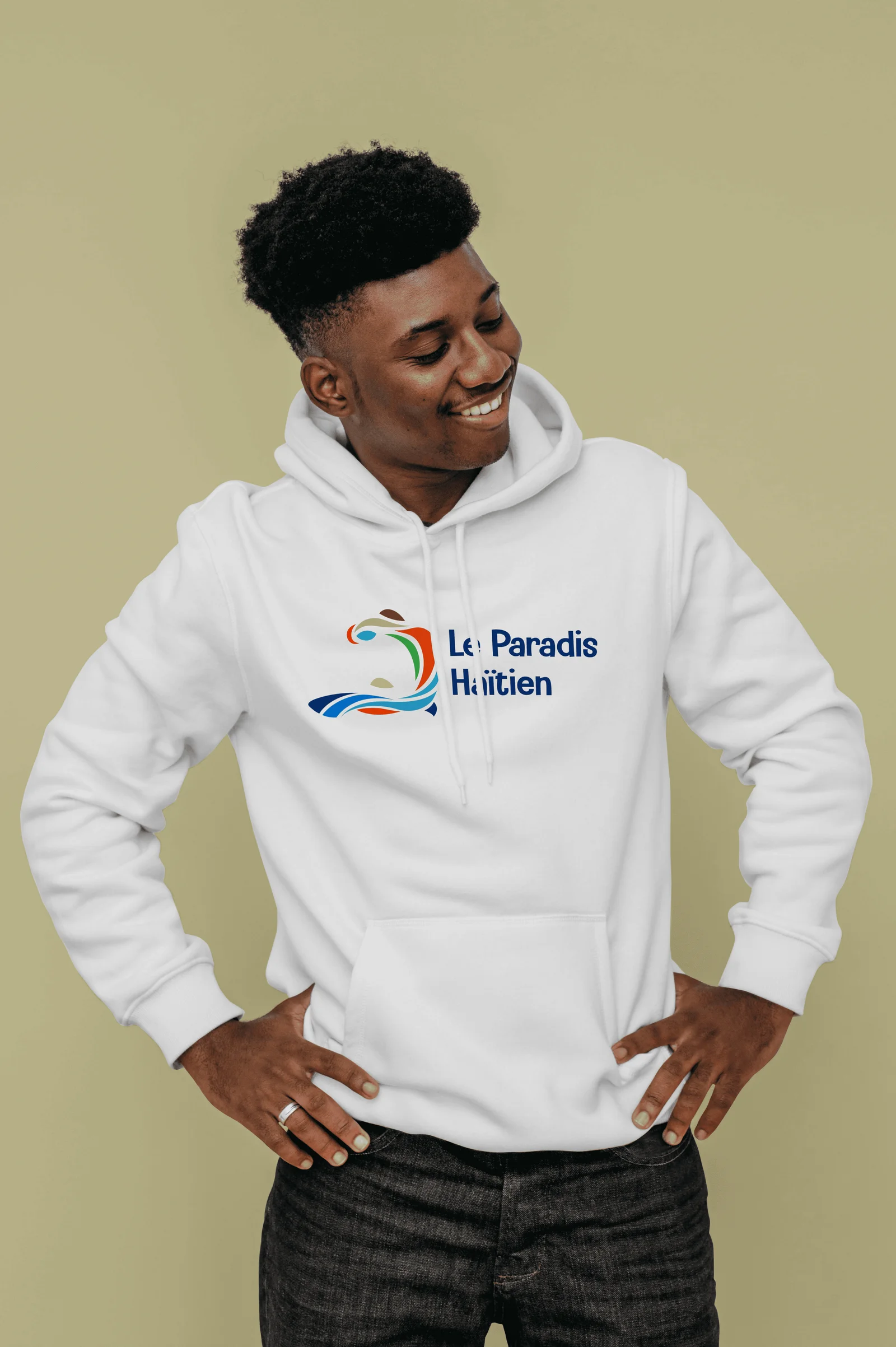 Hoodie Blanc/Sweatshirt Le Paradis Haitien